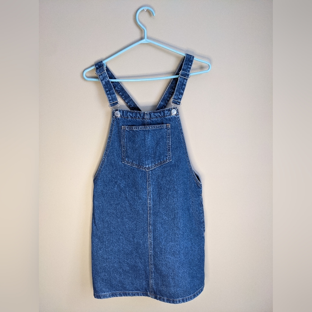 Denim overalls/dungarees dress. Topshop, petite.